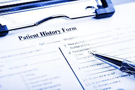 Patient history form